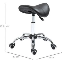 HOMCOM Tabouret De Massage Tabouret Selle Ergonomique Pivotant 360° Hauteur Réglable Revêtement Synthétique Noir Chromé 9 HOMCOM Tabouret De Massage Tabouret Selle Ergonomique Pivotant 360° Hauteur Réglable Revêtement Synthétique Noir Chromé -France HOMCOM Soldes 2022 6846222 3