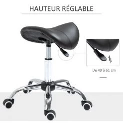 HOMCOM Tabouret De Massage Tabouret Selle Ergonomique Pivotant 360° Hauteur Réglable Revêtement Synthétique Noir Chromé 10 HOMCOM Tabouret De Massage Tabouret Selle Ergonomique Pivotant 360° Hauteur Réglable Revêtement Synthétique Noir Chromé -France HOMCOM Soldes 2022 6846222 4