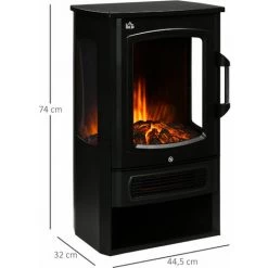 HOMCOM Cheminée électrique Poêle Style Contemporain 1000-2000 W Simulation Flammes LED Luminosité Réglable Acier Verre Noir - Noir 9 HOMCOM Cheminée électrique Poêle Style Contemporain 1000-2000 W Simulation Flammes LED Luminosité Réglable Acier Verre Noir - Noir -France HOMCOM Soldes 2022 68595379 3