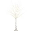 HOMCOM Arbre Lumineux LED Bouleau - Décoration Lumineuse - 96 LEDS Blanc Chaud - Norme IP 44 - Usage Intérieur/extérieur - 1,5H M - Métal PP Blanc - Blanc