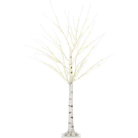 HOMCOM Arbre Lumineux LED Bouleau - Décoration Lumineuse - 96 LEDS Blanc Chaud - Norme IP 44 - Usage Intérieur/extérieur - 1,5H M - Métal PP Blanc - Blanc 3 HOMCOM Arbre Lumineux LED Bouleau - Décoration Lumineuse - 96 LEDS Blanc Chaud - Norme IP 44 - Usage Intérieur/extérieur - 1,5H M - Métal PP Blanc - Blanc