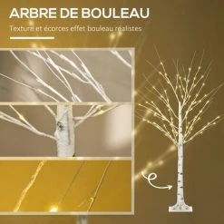 HOMCOM Arbre Lumineux LED Bouleau - Décoration Lumineuse - 96 LEDS Blanc Chaud - Norme IP 44 - Usage Intérieur/extérieur - 1,5H M - Métal PP Blanc - Blanc 10 HOMCOM Arbre Lumineux LED Bouleau - Décoration Lumineuse - 96 LEDS Blanc Chaud - Norme IP 44 - Usage Intérieur/extérieur - 1,5H M - Métal PP Blanc - Blanc -France HOMCOM Soldes 2022 68595381 4