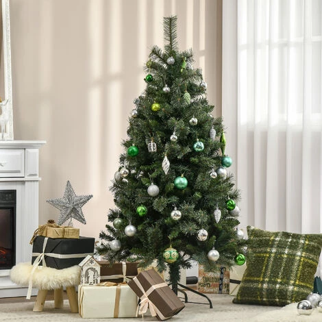 HOMCOM Sapin De Noël Artificiel Ø 84 X 150H Cm 665 Branches épines Imitation Nordmann Grand Réalisme Vert - Vert 4 HOMCOM Sapin De Noël Artificiel Ø 84 X 150H Cm 665 Branches épines Imitation Nordmann Grand Réalisme Vert - Vert – Image 2