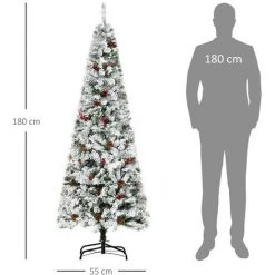 HOMCOM Sapin De Noël Artificiel Branches Enneigées Ø 55 X 180H Cm 600 Branches épines Imitation Nordmann Grand Réalisme 23 Houx 23 Pommes De Pin - Vert 9 HOMCOM Sapin De Noël Artificiel Branches Enneigées Ø 55 X 180H Cm 600 Branches épines Imitation Nordmann Grand Réalisme 23 Houx 23 Pommes De Pin - Vert -France HOMCOM Soldes 2022 68595393 3