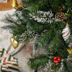 HOMCOM Sapin De Noël Artificiel Aspect Enneigé Ø 63 X 180H Cm 588 Branches Longues épines 35 Baies Rouges 33 Pommes De Pin - Vert 10 HOMCOM Sapin De Noël Artificiel Aspect Enneigé Ø 63 X 180H Cm 588 Branches Longues épines 35 Baies Rouges 33 Pommes De Pin - Vert -France HOMCOM Soldes 2022 68595396 4