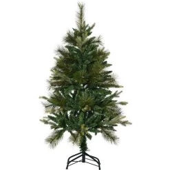 HOMCOM Sapin De Noël Artificiel Ø 61 X 120H Cm Pied Support Inclus 260 Branches épines Grand Réalisme Vert - Vert
