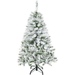 HOMCOM Sapin De Noël Artificiel Aspect Enneigé Ø 70 X 120H Cm 200 Branches épines Imitation Nordmann Grand Réalisme - Vert