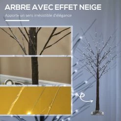 HOMCOM Arbre Lumineux LED Aspect Enneigé - Décoration Lumineuse - 96 LEDS Blanc Froid - Norme IP 44 - Usage Intérieur/extérieur - 1,5H M - Métal PP Brun - Brun 11 HOMCOM Arbre Lumineux LED Aspect Enneigé - Décoration Lumineuse - 96 LEDS Blanc Froid - Norme IP 44 - Usage Intérieur/extérieur - 1,5H M - Métal PP Brun - Brun -France HOMCOM Soldes 2022 68595409 5