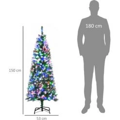 HOMCOM Sapin De Noël Artificiel Lumineux LED X 250 Multicolore Aspect Enneigé Ø 53 X 150H Cm 408 Branches Vert Blanc - Vert 9 HOMCOM Sapin De Noël Artificiel Lumineux LED X 250 Multicolore Aspect Enneigé Ø 53 X 150H Cm 408 Branches Vert Blanc - Vert -France HOMCOM Soldes 2022 68595410 3