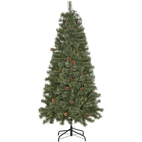 HOMCOM Sapin De Noël Artificiel Ø 87 X 180H Cm - 450 Branches épines Imitation Nordmann Grand Réalisme - 28 Pommes De Pin - Métal PVC Vert - Vert 3 HOMCOM Sapin De Noël Artificiel Ø 87 X 180H Cm - 450 Branches épines Imitation Nordmann Grand Réalisme - 28 Pommes De Pin - Métal PVC Vert - Vert
