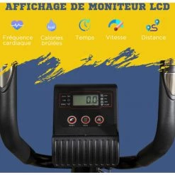 HOMCOM Vélo Elliptique Vertical Vélo D'appartement 2 En 1 écran LCD Multifonction Selle & Résistance Réglable Acier ABS Noir Gris - Noir 10 HOMCOM Vélo Elliptique Vertical Vélo D'appartement 2 En 1 écran LCD Multifonction Selle & Résistance Réglable Acier ABS Noir Gris - Noir -France HOMCOM Soldes 2022 68595415 5