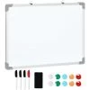 HOMCOM Tableau Blanc Aimanté Magnétique Dim. 60L X 45H Cm Nombreux Accessoires Inclus Cadre Aluminium - Blanc -France HOMCOM Soldes 2022 68959105 1