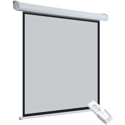 HOMCOM Ecran De Projection Motorisé Home-cinéma Format 4:3 84 Pouces 171L X 128H Cm Blanc - Blanc