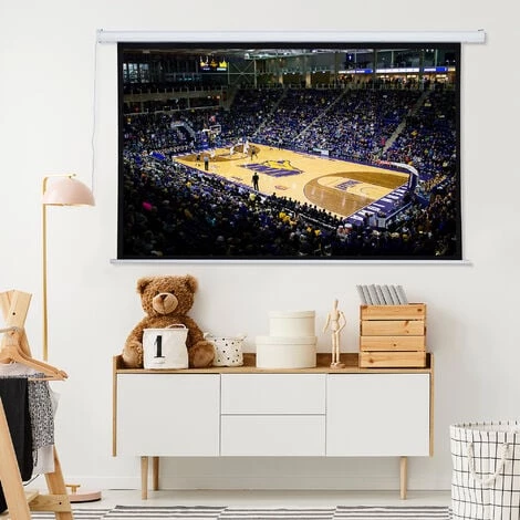 HOMCOM Ecran De Projection Motorisé Home-cinéma Format 4:3 84 Pouces 171L X 128H Cm Blanc - Blanc 4 HOMCOM Ecran De Projection Motorisé Home-cinéma Format 4:3 84 Pouces 171L X 128H Cm Blanc - Blanc – Image 2