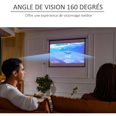 HOMCOM Ecran De Projection Motorisé Home-cinéma Format 4:3 84 Pouces 171L X 128H Cm Blanc - Blanc 7 HOMCOM Ecran De Projection Motorisé Home-cinéma Format 4:3 84 Pouces 171L X 128H Cm Blanc - Blanc – Image 5