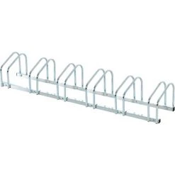 HOMCOM Râtelier Pour 6 Vélos Dim. 179L X 33l X 27H Cm Acier Galvanisé - Gris