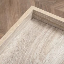 HOMCOM Table Basse Rectangulaire Style Campagne Chic Avec étagère Métal Maillé Noir MDF Aspect Chêne Clair - Beige -France HOMCOM Soldes 2022 69767319 4