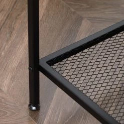 HOMCOM Table Basse Rectangulaire Style Campagne Chic Avec étagère Métal Maillé Noir MDF Aspect Chêne Clair - Beige -France HOMCOM Soldes 2022 69767319 5