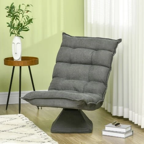 HOMCOM Fauteuil Relax Grand Confort Pivotant Inclinaison Réglable 5 Niv. épais Garnissage Mousse Haute Densité Tissu Velours Microfibre Gris - Gris 4 HOMCOM Fauteuil Relax Grand Confort Pivotant Inclinaison Réglable 5 Niv. épais Garnissage Mousse Haute Densité Tissu Velours Microfibre Gris - Gris â Image 2