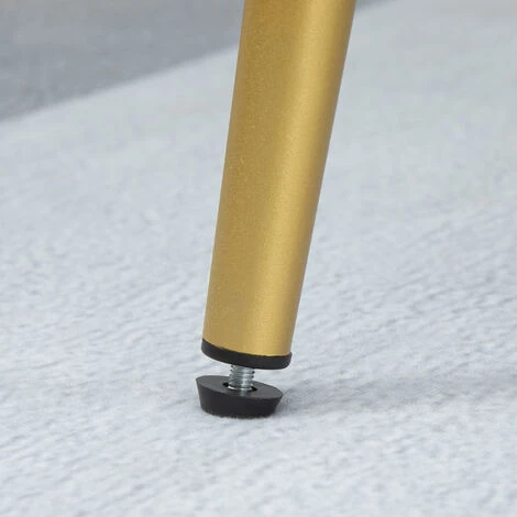 HOMCOM Lot De 2 Tabourets De Bar Design Chesterfield Effet Capitonné Piètement Métal Effilé Noir Extrémités Dorées Repose-pied Aspect Velours Bleu - Bleu 7 HOMCOM Lot De 2 Tabourets De Bar Design Chesterfield Effet Capitonné Piètement Métal Effilé Noir Extrémités Dorées Repose-pied Aspect Velours Bleu - Bleu – Image 5