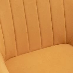 HOMCOM Fauteuil Style Art-déco Dossier Strié Accoudoirs Courbés Piètement Métal Doré Incliné Effilé Velours Moutarde Foncé - Moutarde -France HOMCOM Soldes 2022 69767405 4