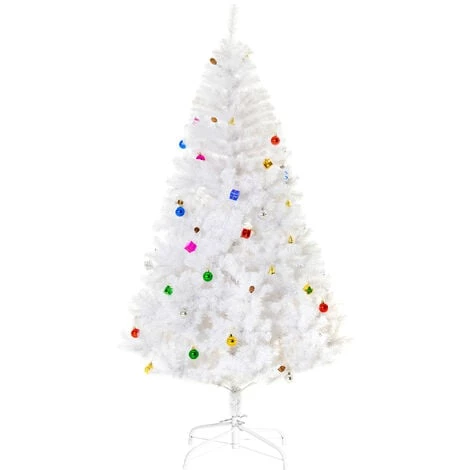 HOMCOM Sapin De Noël Artificiel Lumineux Blanc Dim. Ø 115 X 180H Cm 650 Branches 150 LED - Support Pied Pliable Métal PVC - Blanc 3 HOMCOM Sapin De Noël Artificiel Lumineux Blanc Dim. Ø 115 X 180H Cm 650 Branches 150 LED - Support Pied Pliable Métal PVC - Blanc
