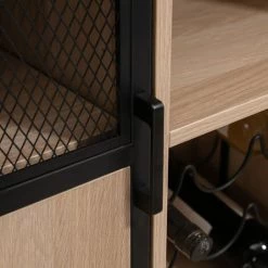 HOMCOM Meuble De Rangement Style Industriel Casier à Bouteilles Support Verres à Vin Placard étagère Acier Noir Aspect Chêne Clair - Beige -France HOMCOM Soldes 2022 70300255 5