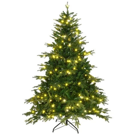 HOMCOM Sapin De Noël Artificiel Lumineux LED X 320 Blanc Chaud + Support Pied Ø 120 X 180H Cm 1705 Branches Vert - Vert 3 HOMCOM Sapin De Noël Artificiel Lumineux LED X 320 Blanc Chaud + Support Pied Ø 120 X 180H Cm 1705 Branches Vert - Vert