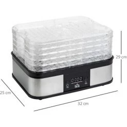 HOMCOM Yaourtière 8 Pots Inclus 180 Ml 30 W - Machine à Yaourt électrique - Timer, Thermostat, Affichage Numérique - Acier Inox. PP Noir Verre - Gris -France HOMCOM Soldes 2022 70407354 3