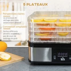 HOMCOM Yaourtière 8 Pots Inclus 180 Ml 30 W - Machine à Yaourt électrique - Timer, Thermostat, Affichage Numérique - Acier Inox. PP Noir Verre - Gris -France HOMCOM Soldes 2022 70407354 5