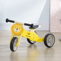 HOMCOM Tricycle Draisienne Enfant 2 En 1 - Selle Réglable - Roues EVA Texturées, Guidon Ergonomique, Poignée Transport - Panneaux Bois Jaune Tête Lion - Jaune 8 HOMCOM Tricycle Draisienne Enfant 2 En 1 - Selle Réglable - Roues EVA Texturées, Guidon Ergonomique, Poignée Transport - Panneaux Bois Jaune Tête Lion - Jaune -France HOMCOM Soldes 2022 70413006 2