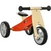 HOMCOM Tricycle Draisienne Enfant 2 En 1 - Selle Réglable - Roues EVA Texturées, Guidon Ergonomique, Poignée Transport - Panneaux Bois Rouge - Rouge -France HOMCOM Soldes 2022 70413010 1