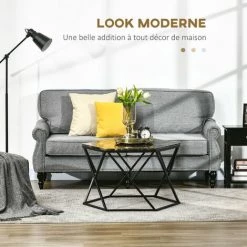 HOMCOM Table Basse Hexagonale Design Aspect Marbre Noir Dim. 81L X 70l X 51H Cm Acier MDF Noir - Noir 11 HOMCOM Table Basse Hexagonale Design Aspect Marbre Noir Dim. 81L X 70l X 51H Cm Acier MDF Noir - Noir -France HOMCOM Soldes 2022 70569071 5