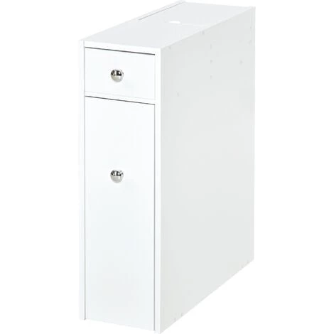 HOMCOM Support Papier Toilette - Porte-papier Toilette - Armoire Pour Papier Toilette - 2 Tiroirs, Coffre - MDF Blanc - Blanc 3 HOMCOM Support Papier Toilette - Porte-papier Toilette - Armoire Pour Papier Toilette - 2 Tiroirs, Coffre - MDF Blanc - Blanc