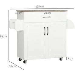 HOMCOM Desserte De Cuisine 2 Portes Avec étagère Tiroir Coulissant Porte-torchons étagère épices Blanc Aspect Chêne Clair - Blanc 9 HOMCOM Desserte De Cuisine 2 Portes Avec étagère Tiroir Coulissant Porte-torchons étagère épices Blanc Aspect Chêne Clair - Blanc -France HOMCOM Soldes 2022 71059947 3