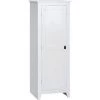 HOMCOM Armoire De Cuisine Style Campagne Chic 1 Porte 3 étagères Réglables - Dim. 43L X 40l X 121H Cm - MDF Blanc - Blanc -France HOMCOM Soldes 2022 71059950 1