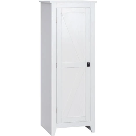 HOMCOM Armoire De Cuisine Style Campagne Chic 1 Porte 3 étagères Réglables - Dim. 43L X 40l X 121H Cm - MDF Blanc - Blanc 3 HOMCOM Armoire De Cuisine Style Campagne Chic 1 Porte 3 étagères Réglables - Dim. 43L X 40l X 121H Cm - MDF Blanc - Blanc