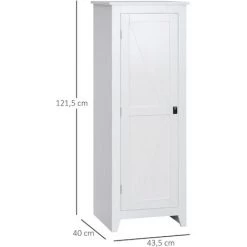 HOMCOM Armoire De Cuisine Style Campagne Chic 1 Porte 3 étagères Réglables - Dim. 43L X 40l X 121H Cm - MDF Blanc - Blanc 9 HOMCOM Armoire De Cuisine Style Campagne Chic 1 Porte 3 étagères Réglables - Dim. 43L X 40l X 121H Cm - MDF Blanc - Blanc -France HOMCOM Soldes 2022 71059950 3