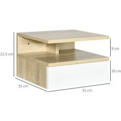 HOMCOM Lot De 2 Tables De Chevet Murales - Lot De 2 Tables De Nuit - Tiroir Coulissant, Niche Et Plateau - Panneaux Particules Blanc Aspect Chêne Clair - Beige 9 HOMCOM Lot De 2 Tables De Chevet Murales - Lot De 2 Tables De Nuit - Tiroir Coulissant, Niche Et Plateau - Panneaux Particules Blanc Aspect Chêne Clair - Beige -France HOMCOM Soldes 2022 71059952 3