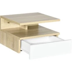 HOMCOM Lot De 2 Tables De Chevet Murales - Lot De 2 Tables De Nuit - Tiroir Coulissant, Niche Et Plateau - Panneaux Particules Blanc Aspect Chêne Clair - Beige 11 HOMCOM Lot De 2 Tables De Chevet Murales - Lot De 2 Tables De Nuit - Tiroir Coulissant, Niche Et Plateau - Panneaux Particules Blanc Aspect Chêne Clair - Beige -France HOMCOM Soldes 2022 71059952 5
