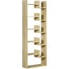 HOMCOM Bibliothèque étagère Séparation Design Contemporain En Arbre Dim. 61L X 21l X 162H Cm Panneaux MDF Aspect Chêne Clair - Beige