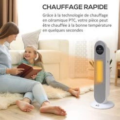 HOMCOM Chauffage Soufflant Oscillant 2000 W - Radiateur Céramique PTC - 2 Niv. Puissance - Chauffage D'appoint Avec Télécommande Blanc Noir - Blanc 10 HOMCOM Chauffage Soufflant Oscillant 2000 W - Radiateur Céramique PTC - 2 Niv. Puissance - Chauffage D'appoint Avec Télécommande Blanc Noir - Blanc -France HOMCOM Soldes 2022 71059958 4