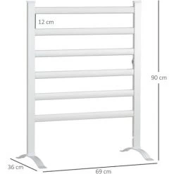 HOMCOM Sèche-serviettes électrique Sur Pied 140 W - Radiateur Porte-serviettes 6 Barres - Mural Ou Sur Pied - H. 69 Cm - Alu. - Gris 9 HOMCOM Sèche-serviettes électrique Sur Pied 140 W - Radiateur Porte-serviettes 6 Barres - Mural Ou Sur Pied - H. 69 Cm - Alu. - Gris -France HOMCOM Soldes 2022 71059968 3