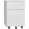 HOMCOM Caisson De Bureau Rangement Bureau Sur Roulettes 2 Tiroirs Panneaux Particules Aspect Bois Blanc -France HOMCOM Soldes 2022 71178616 1