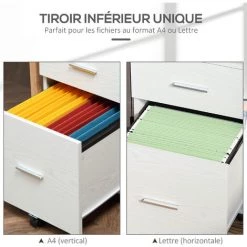 HOMCOM Caisson De Bureau Rangement Bureau Sur Roulettes 2 Tiroirs Panneaux Particules Aspect Bois Blanc 11 HOMCOM Caisson De Bureau Rangement Bureau Sur Roulettes 2 Tiroirs Panneaux Particules Aspect Bois Blanc -France HOMCOM Soldes 2022 71178616 5