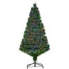 HOMCOM Sapin De Noël Artificiel Lumineux Fibre Optique Multicolore + Support Pied Ø 75 X 150H Cm 180 Branches étoile Sommet Brillante Vert - Vert -France HOMCOM Soldes 2022 71759953 1