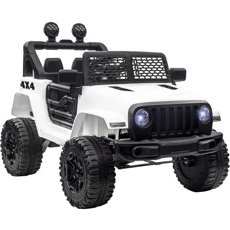 HOMCOM Voiture 4x4 électrique Enfant Moteur 2 X 35 W 5 Km/h Max. Télécommande Incluse Effets Lumineux Sonore Lecteur MP3 USB Blanc - Blanc 3 HOMCOM Voiture 4x4 électrique Enfant Moteur 2 X 35 W 5 Km/h Max. Télécommande Incluse Effets Lumineux Sonore Lecteur MP3 USB Blanc - Blanc