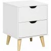 HOMCOM Chevet Table De Nuit Design Scandinave 2 Tiroirs Piètement Bois Pin Panneaux Particules Blanc - Blanc 2 HOMCOM Chevet Table De Nuit Design Scandinave 2 Tiroirs Piètement Bois Pin Panneaux Particules Blanc - Blanc -France HOMCOM Soldes 2022 72276181 1