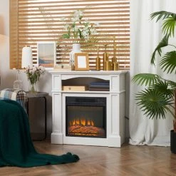 HOMCOM Cheminée électrique XL Style Classique Chic 1800 W Effet Flammes LED Minuterie Température Luminosité Réglables Télécommande Fournie Blanc - Blanc 8 HOMCOM Cheminée électrique XL Style Classique Chic 1800 W Effet Flammes LED Minuterie Température Luminosité Réglables Télécommande Fournie Blanc - Blanc -France HOMCOM Soldes 2022 72276188 2