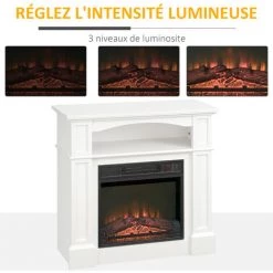 HOMCOM Cheminée électrique XL Style Classique Chic 1800 W Effet Flammes LED Minuterie Température Luminosité Réglables Télécommande Fournie Blanc - Blanc 10 HOMCOM Cheminée électrique XL Style Classique Chic 1800 W Effet Flammes LED Minuterie Température Luminosité Réglables Télécommande Fournie Blanc - Blanc -France HOMCOM Soldes 2022 72276188 4